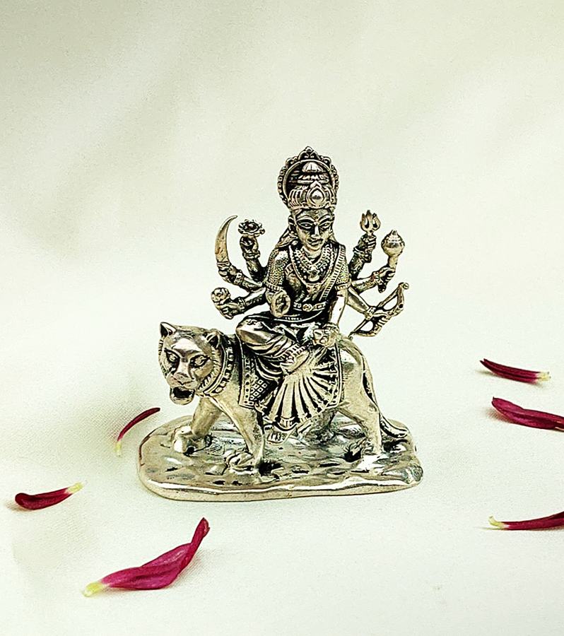 Handcrafted Silver Goddess Durga