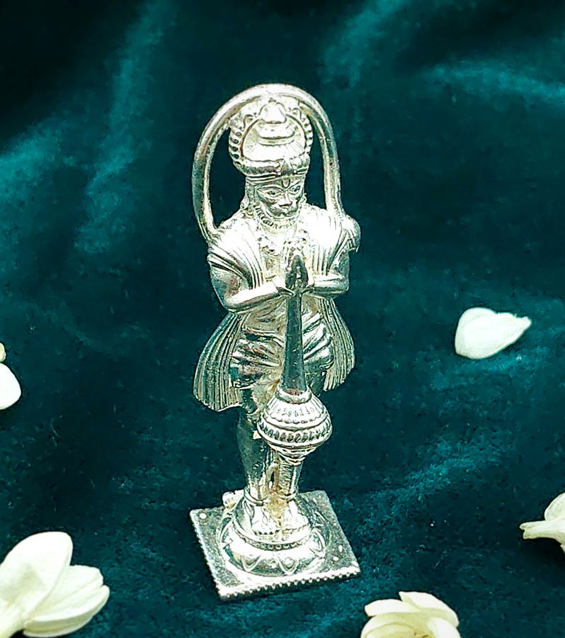 Traditional Silver Hanuman Murti