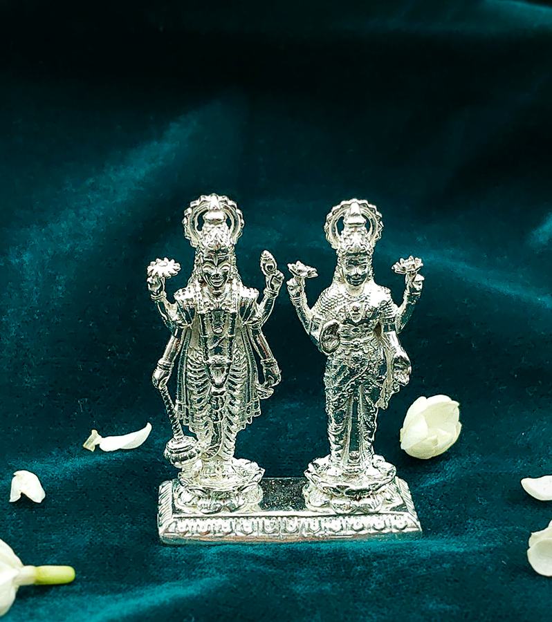 Idol Crafted Silver Lakshmi Narayan Murti