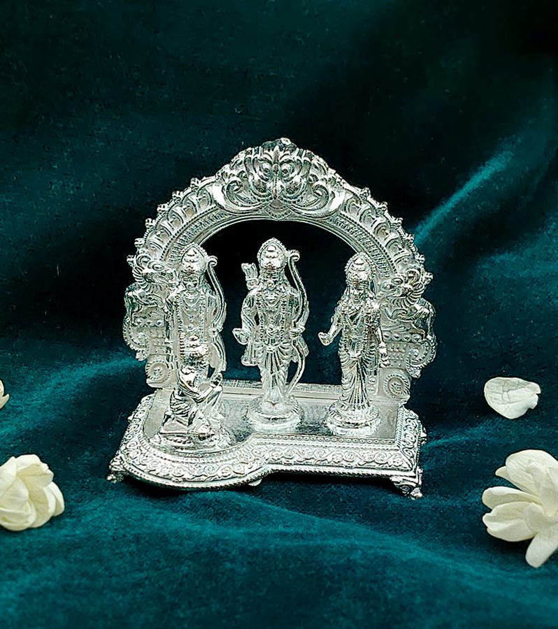Divine Silver Ram Darbar Murti