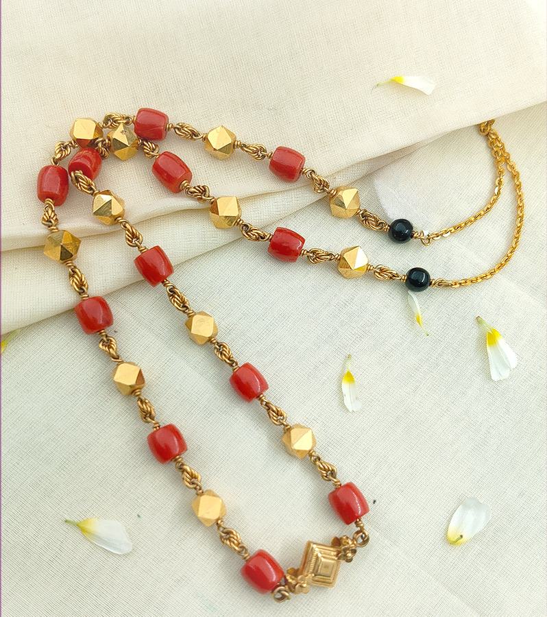 Traditional Coral Gold Kasthali or Kanti II