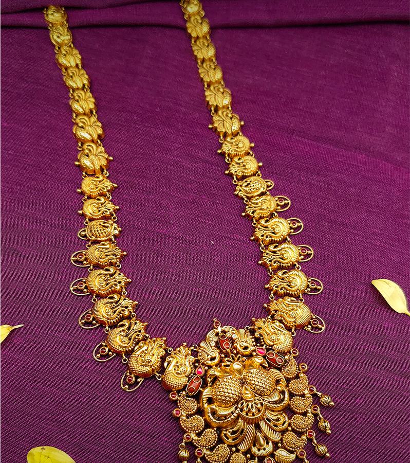 Grand Gold Necklace with Gandaberunda Motif