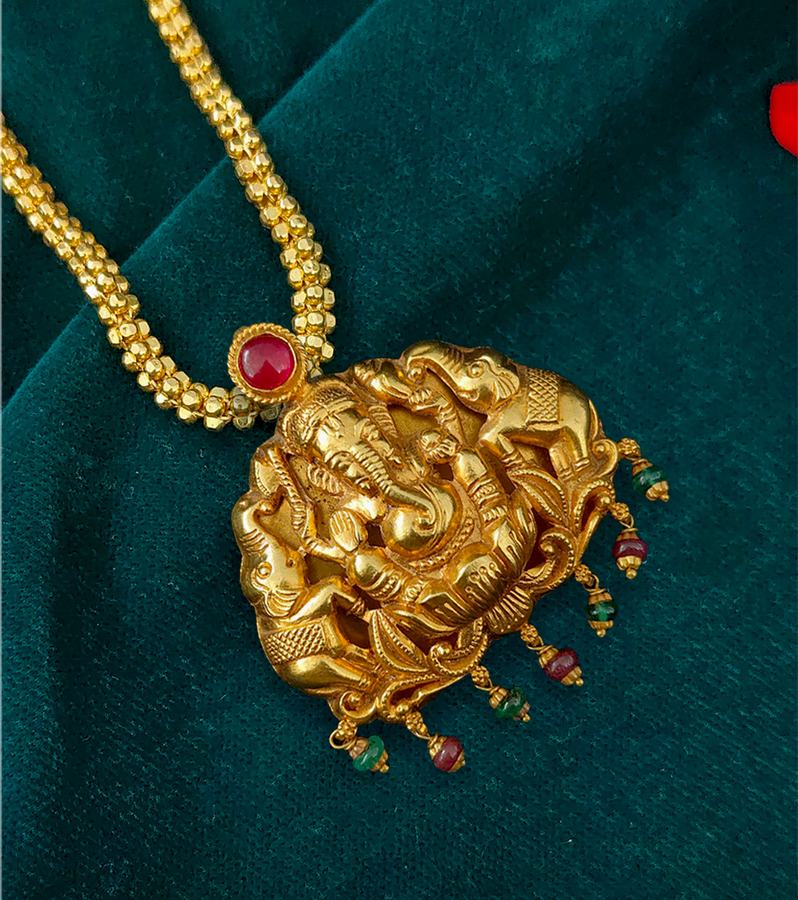 Lord Ganesha Gold Pendant