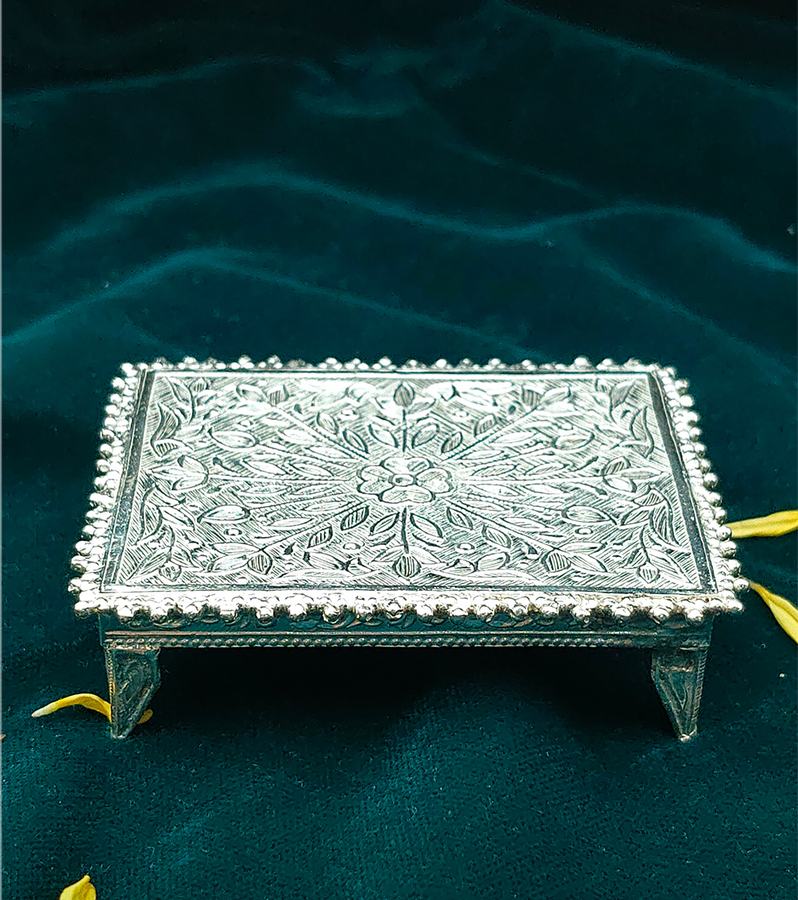 Ornate Silver Rectangle Mandasana