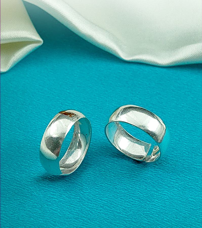 Minimal Silver Plain & Wide Toe Rings