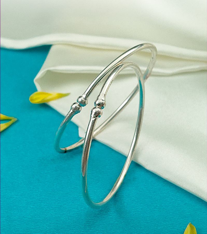 Traditional Silver Flexible Baby Kadas